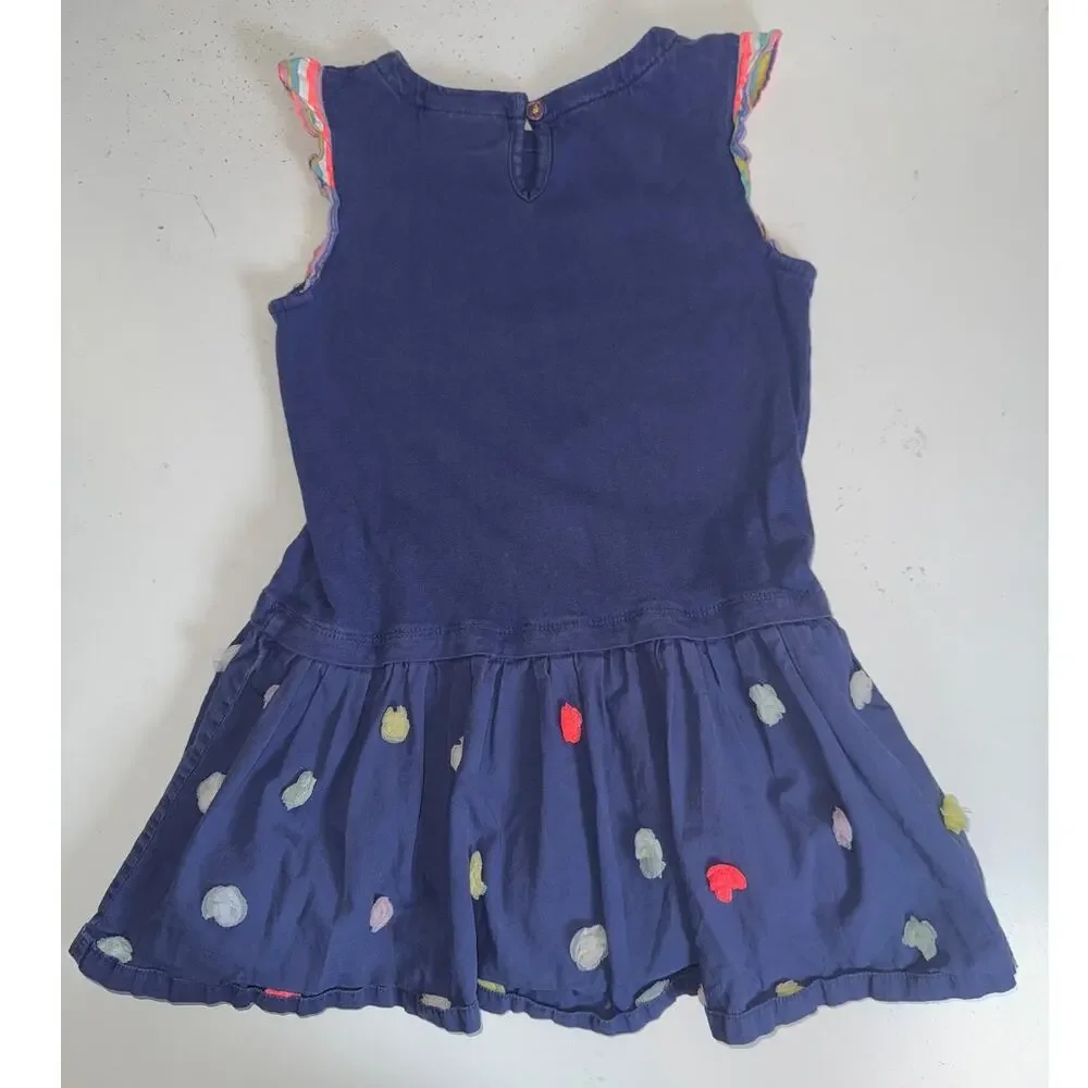 Mini Boden Girls Sz 6 Bundle Lot Blue Pom Pom Dress Linen Pants Polka Dot Shorts